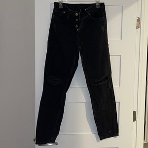 Washed Black Straight Leg Jeans